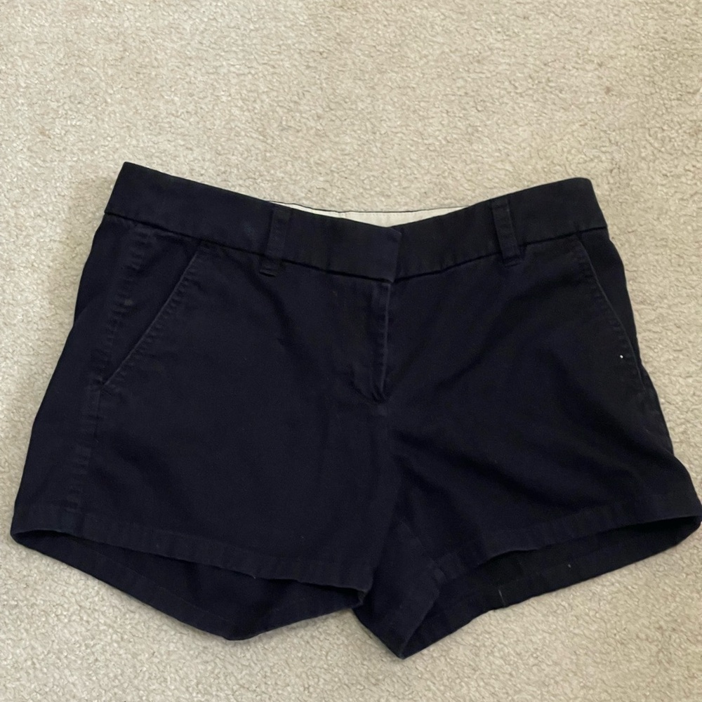 J Crew Black Chino 100% Cotton Shorts Sz 2